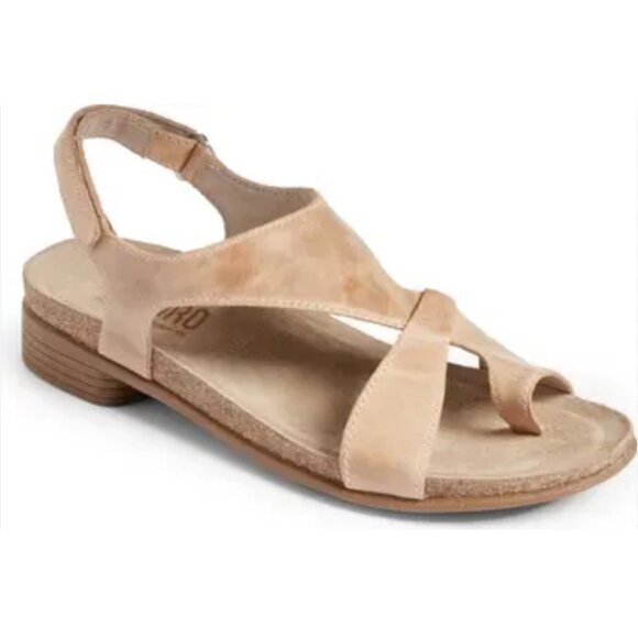 Munro Meghan Asymmetric Slingback Chestnut Leather Sandal 6.5 Orthopedic Shoe - Picture 1 of 11
